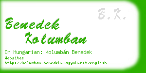 benedek kolumban business card