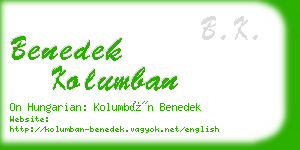 benedek kolumban business card